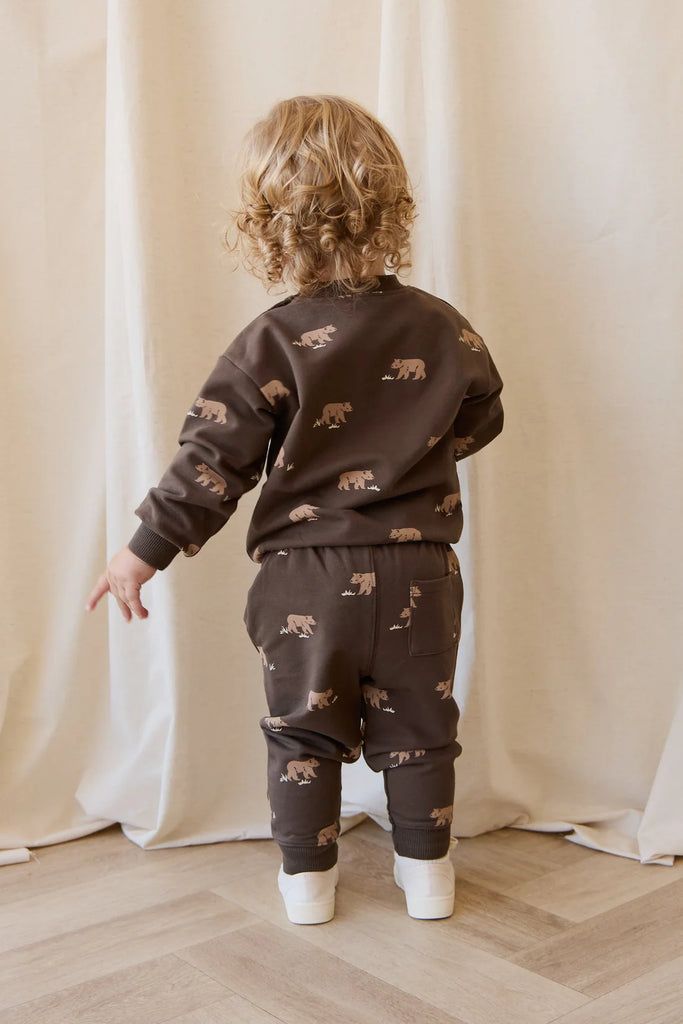 Organic Cotton Dominic Track Pant in Bear Buddies Canteen by Jamie Kay