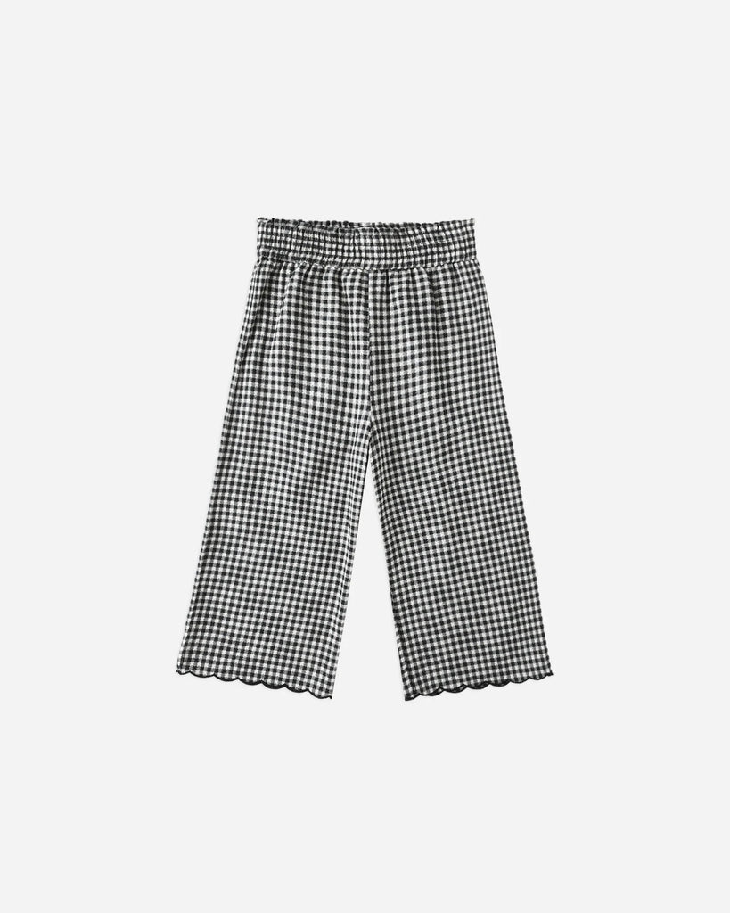 Wide Leg Pant in Black Gingham by Rylee + Cru