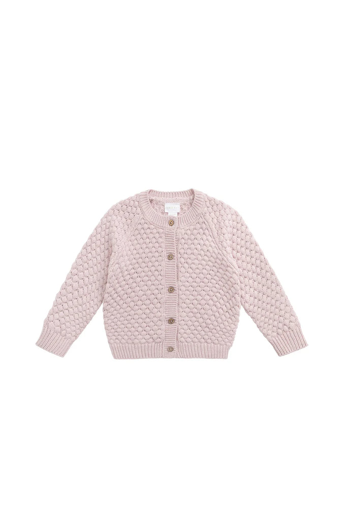 Maple Cardigan in Pastel Pink Marle by Jamie Kay