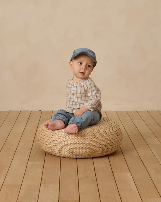 Zion Shirt in Blue Plaid by Quincy Mae