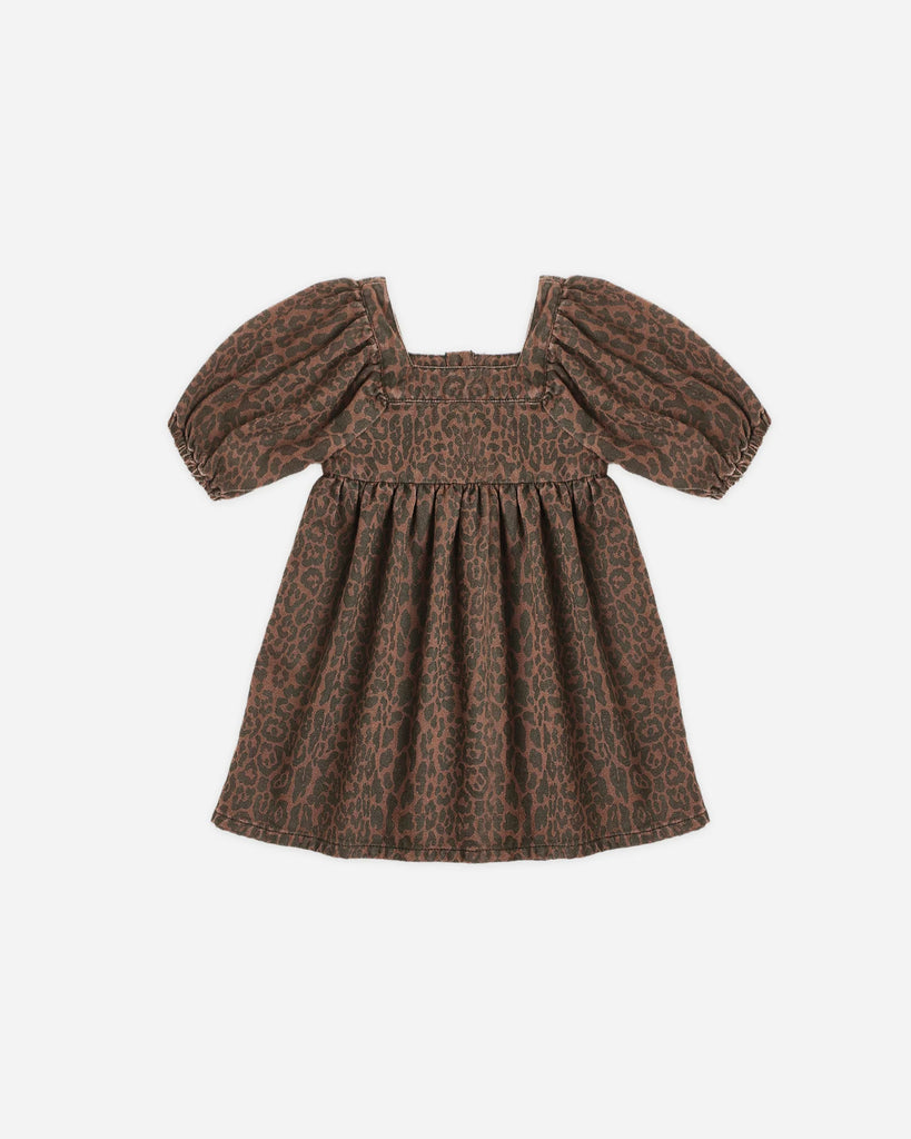 Gretta Babydoll Dress in Leopard by Rylee + Cru