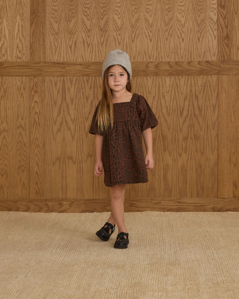 Gretta Babydoll Dress in Leopard by Rylee + Cru