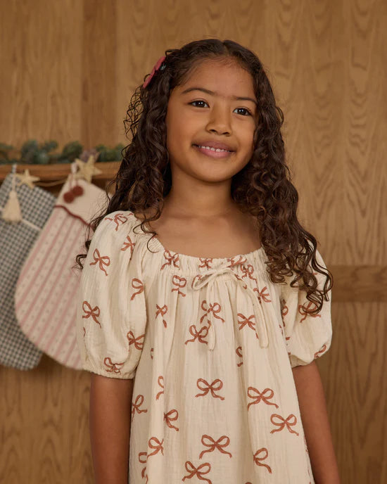 Sabrina Mini Dress in Ruby Bows by Rylee + Cru