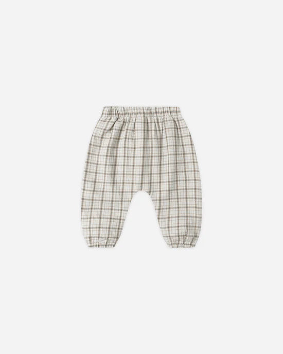 Woven Pant in Blue Plaid by Quincy Mae