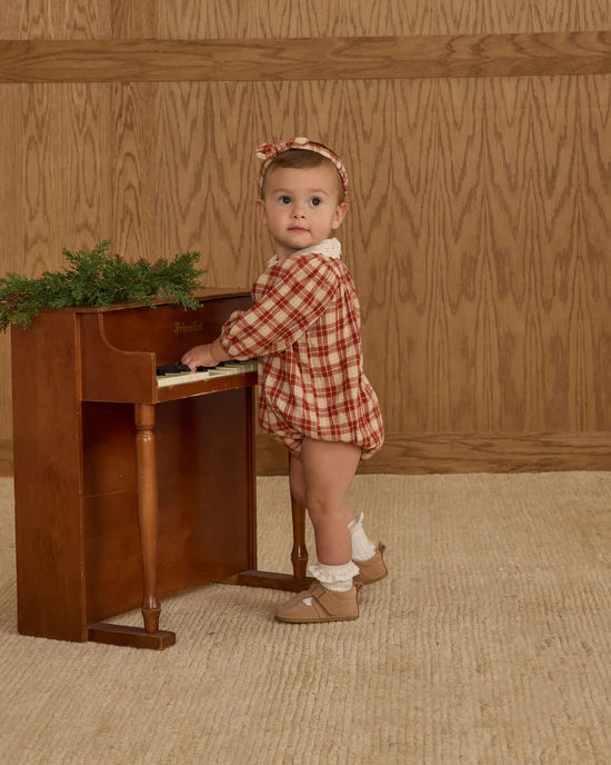 Heidi Romper in Red Plaid by Rylee + Cru