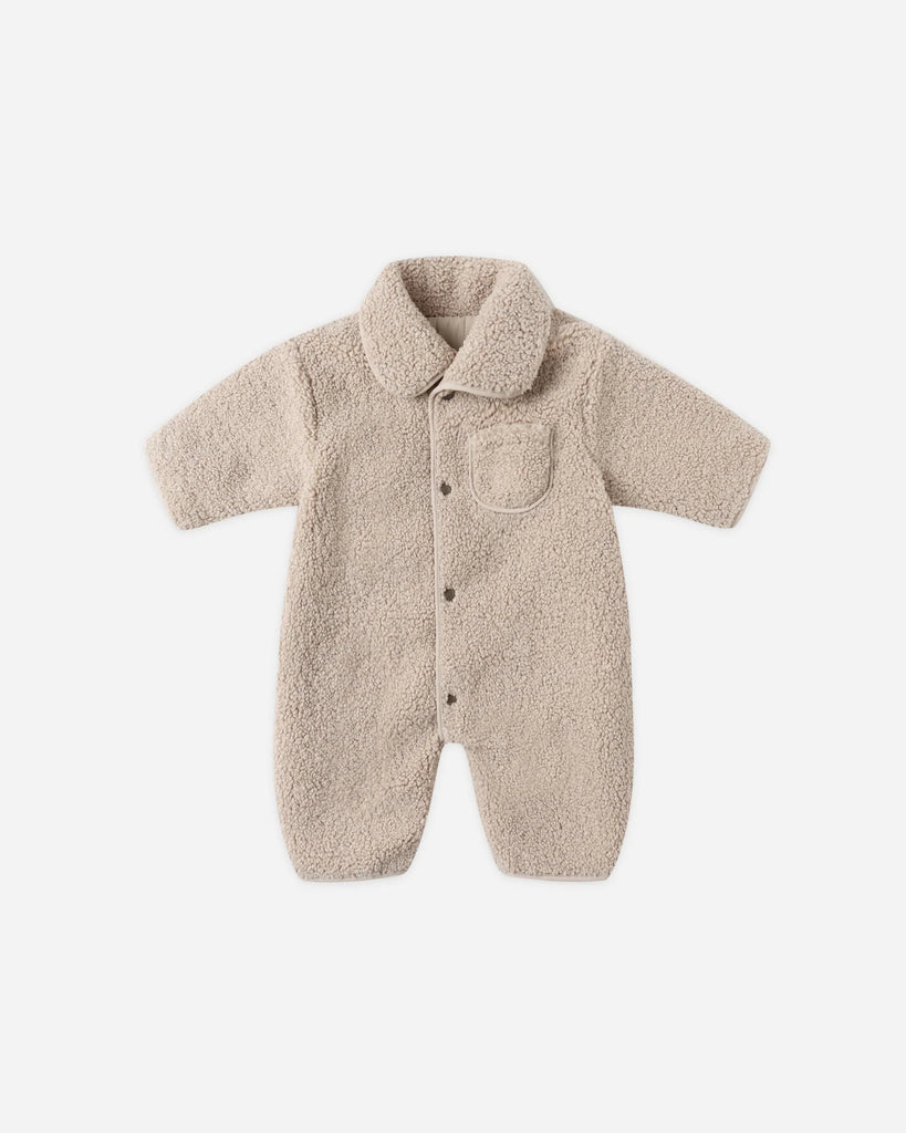 Shearling Jumpsuit in Oat by Quincy Mae