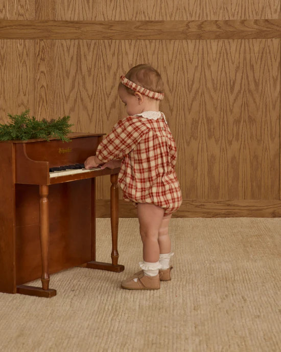 Heidi Romper in Red Plaid by Rylee + Cru