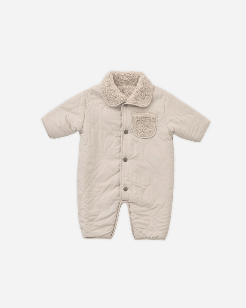 Shearling Jumpsuit in Oat by Quincy Mae