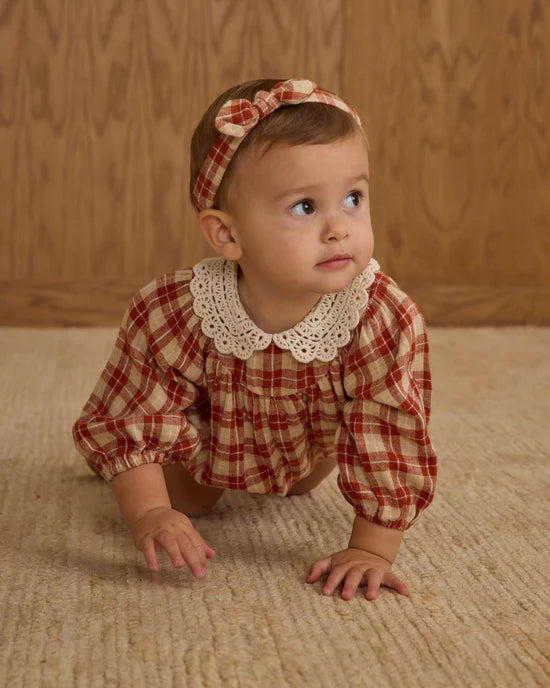 Heidi Romper in Red Plaid by Rylee + Cru