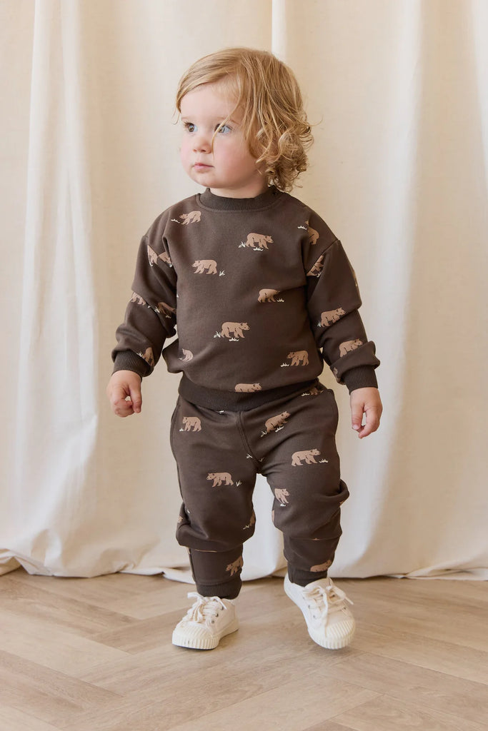 Organic Cotton Peyton Sweatshirt in Bear Buddies Canteen by Jamie Kay
