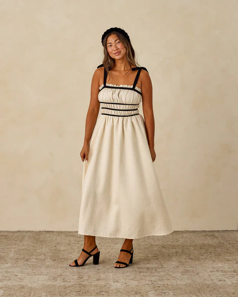 Annabelle Dress in Metallic Ivory by Noralee