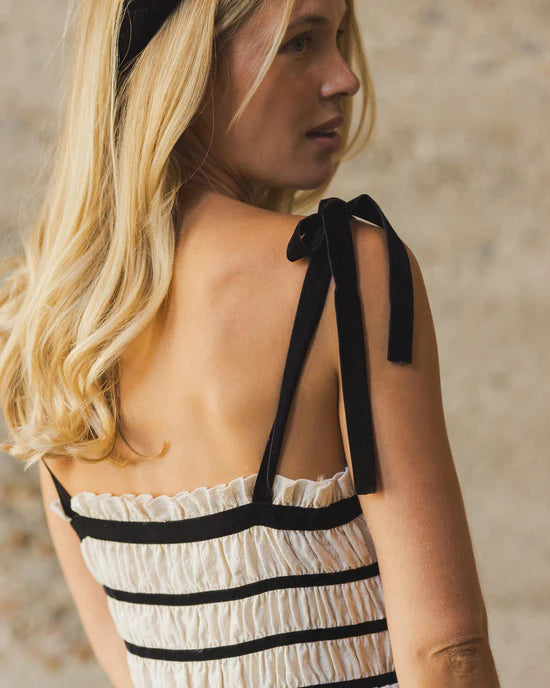 Annabelle Dress in Metallic Ivory by Noralee