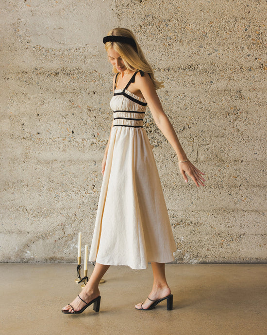 Annabelle Dress in Metallic Ivory by Noralee