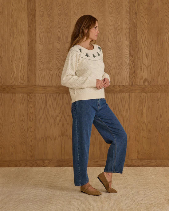 Fair Isle Sweater in Trees by Rylee + Cru