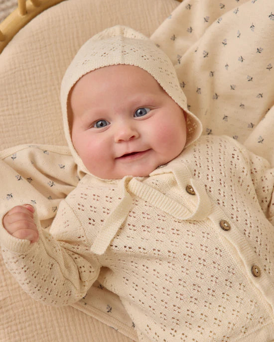 Knit Cardigan in Natural by Quincy Mae