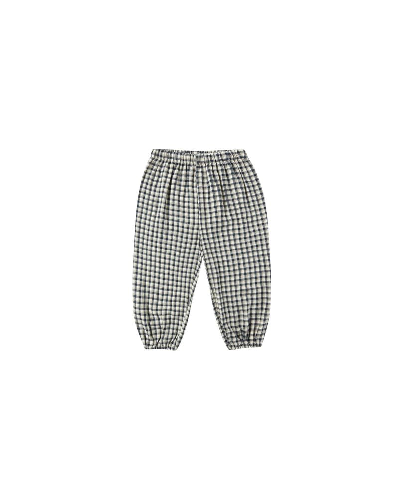 Parachute Pant in Navy Check by Rylee + Cru