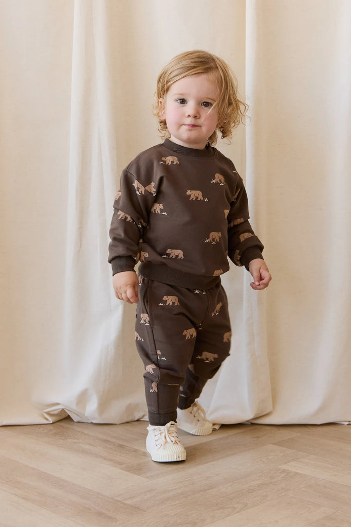 Organic Cotton Peyton Sweatshirt in Bear Buddies Canteen by Jamie Kay