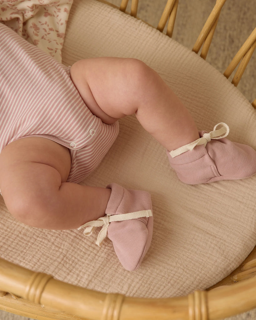 Baby Booties in Rose by Quincy Mae