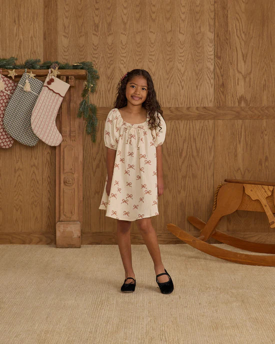 Sabrina Mini Dress in Ruby Bows by Rylee + Cru