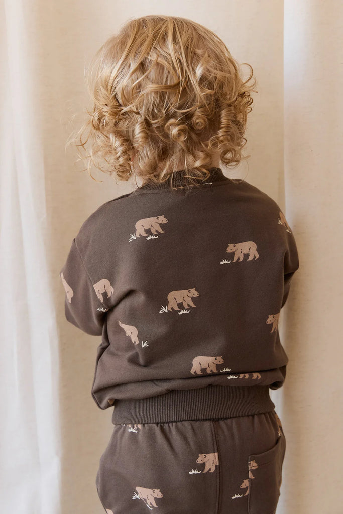 Organic Cotton Peyton Sweatshirt in Bear Buddies Canteen by Jamie Kay
