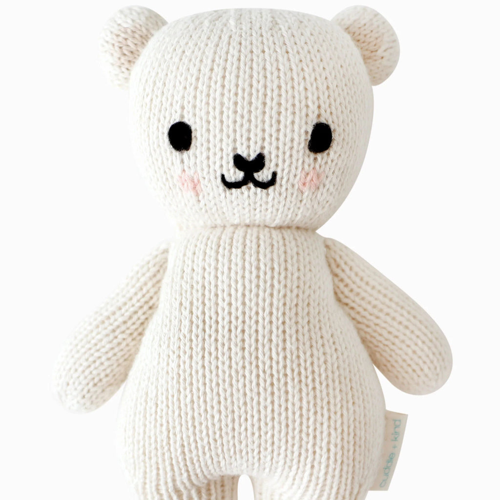white bear stuffy flat lay