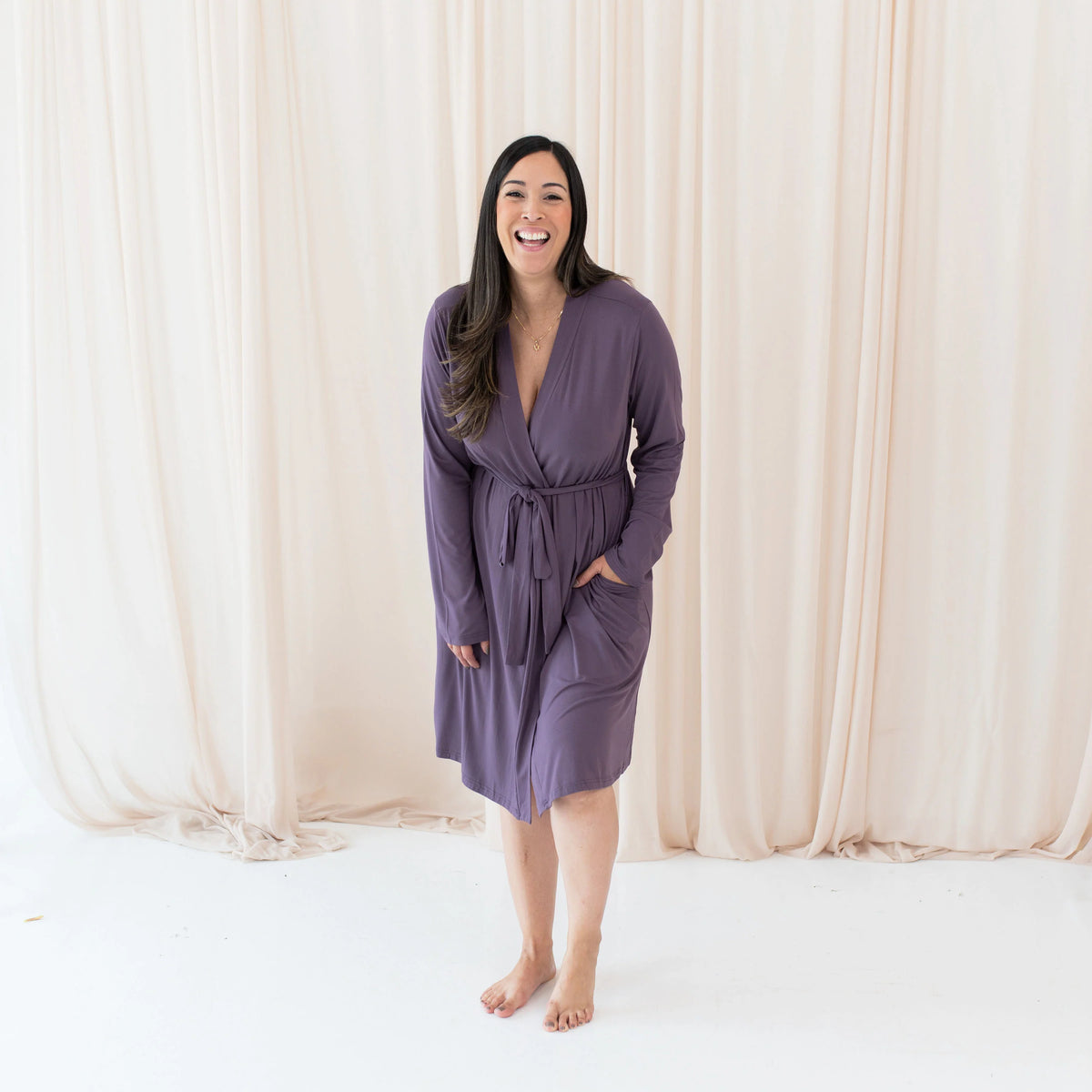 Women's Lounge Robe in Currant by Kyte Baby