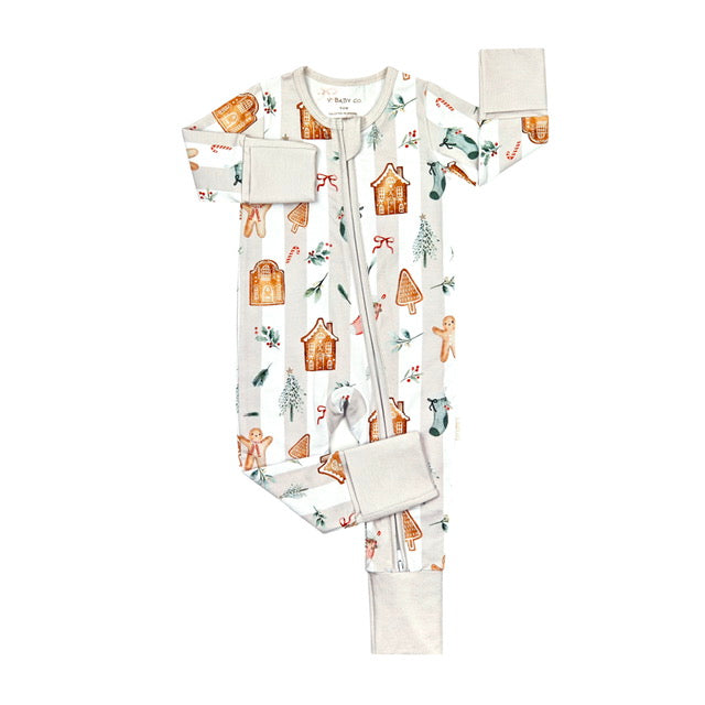 Gingerbread Onesie flat lay