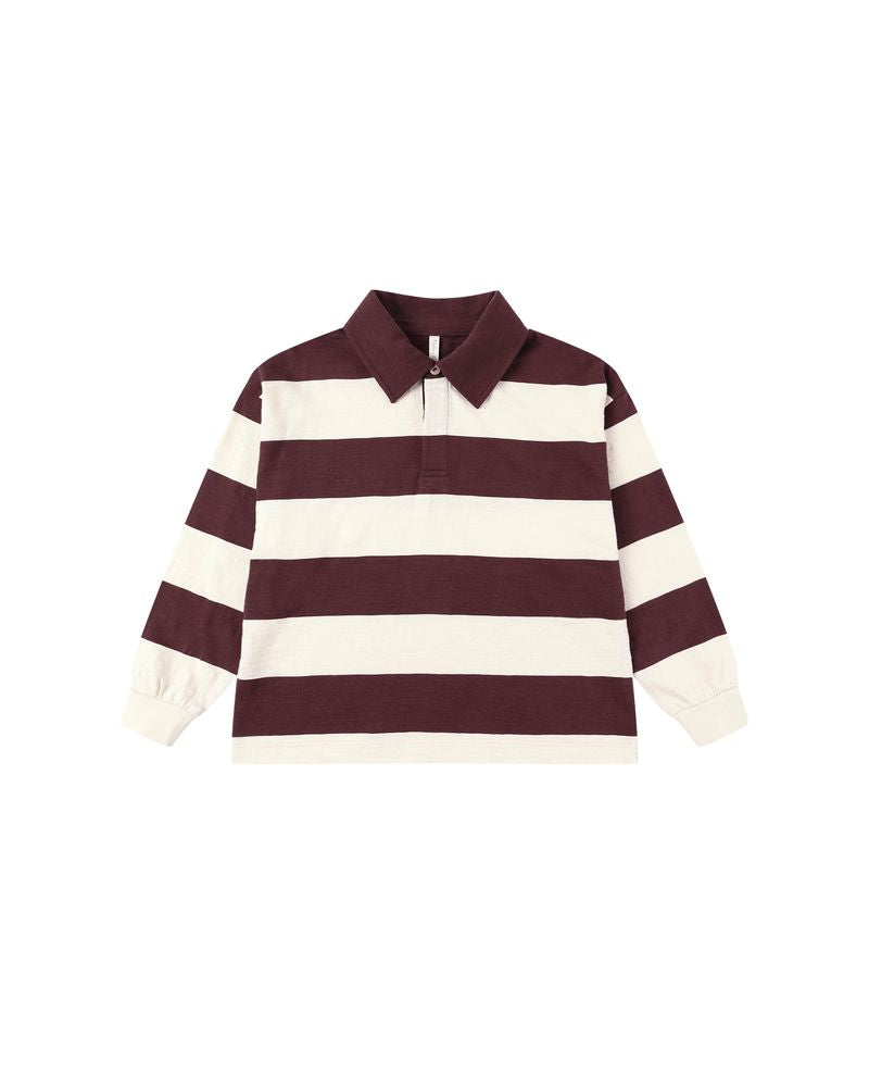 Rugby Polo in Burgundy Stripe 