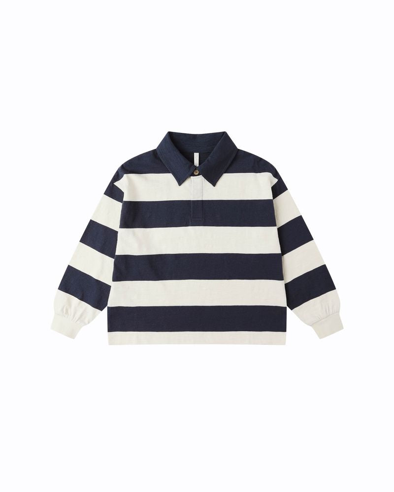 Rugby Polo in Navy Stripe