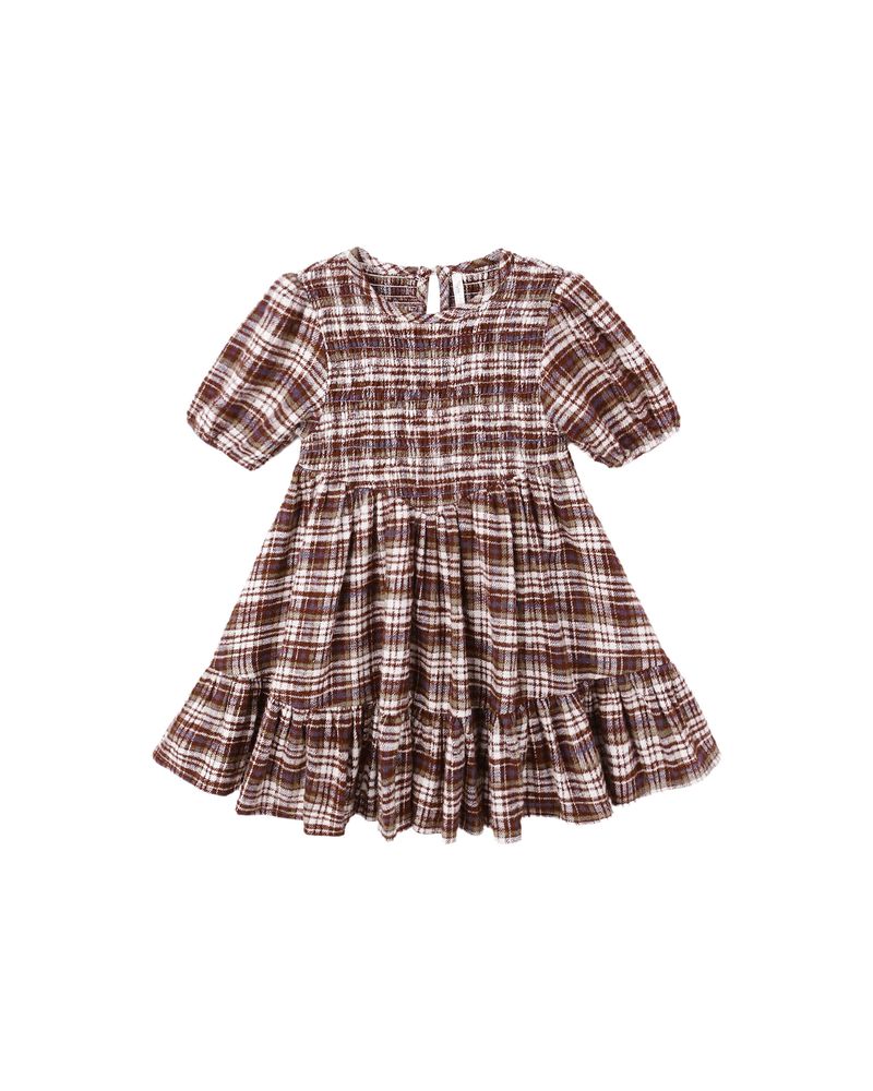 India Dress in Burgundy Plaid by Rylee + Cru