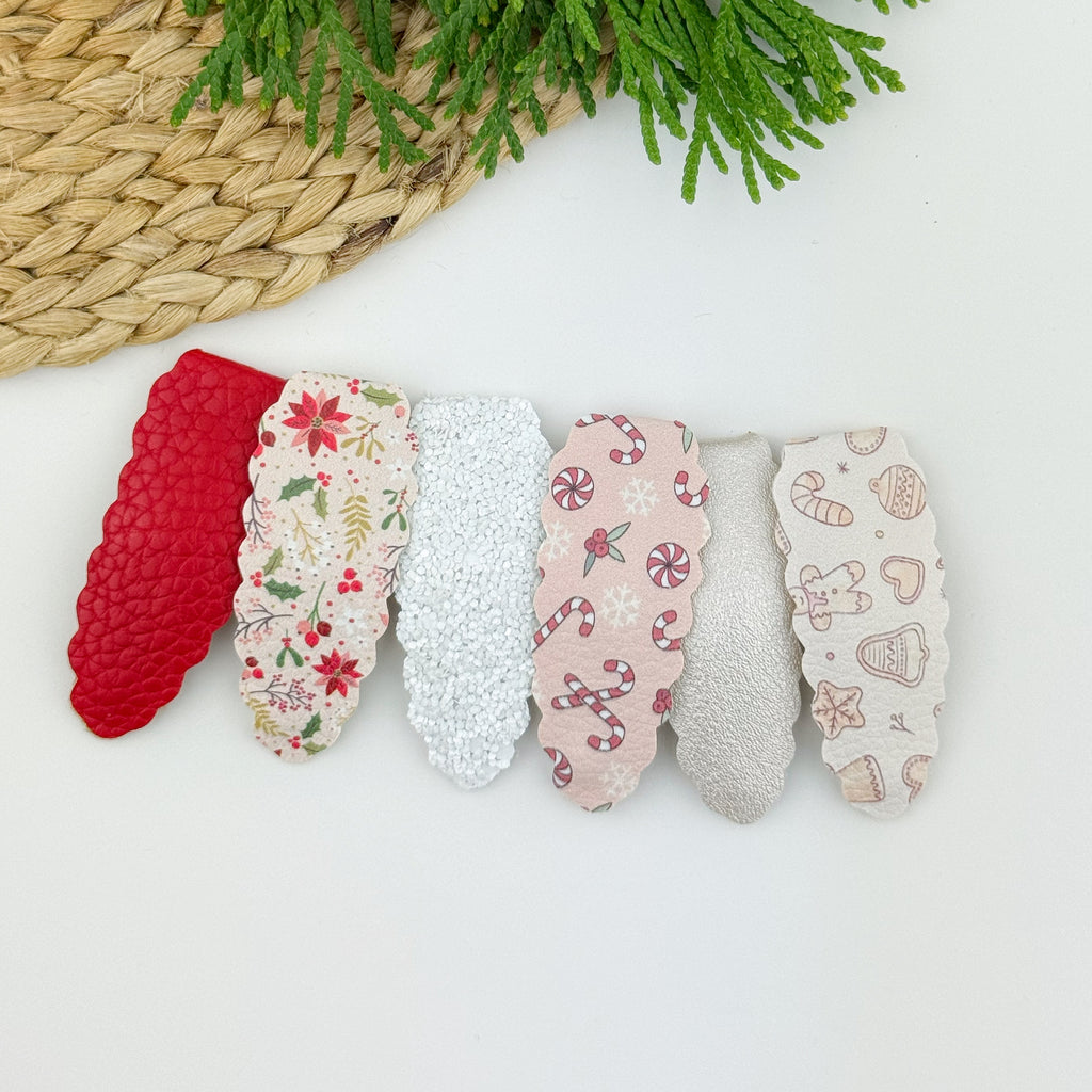 Six christmas hair clips