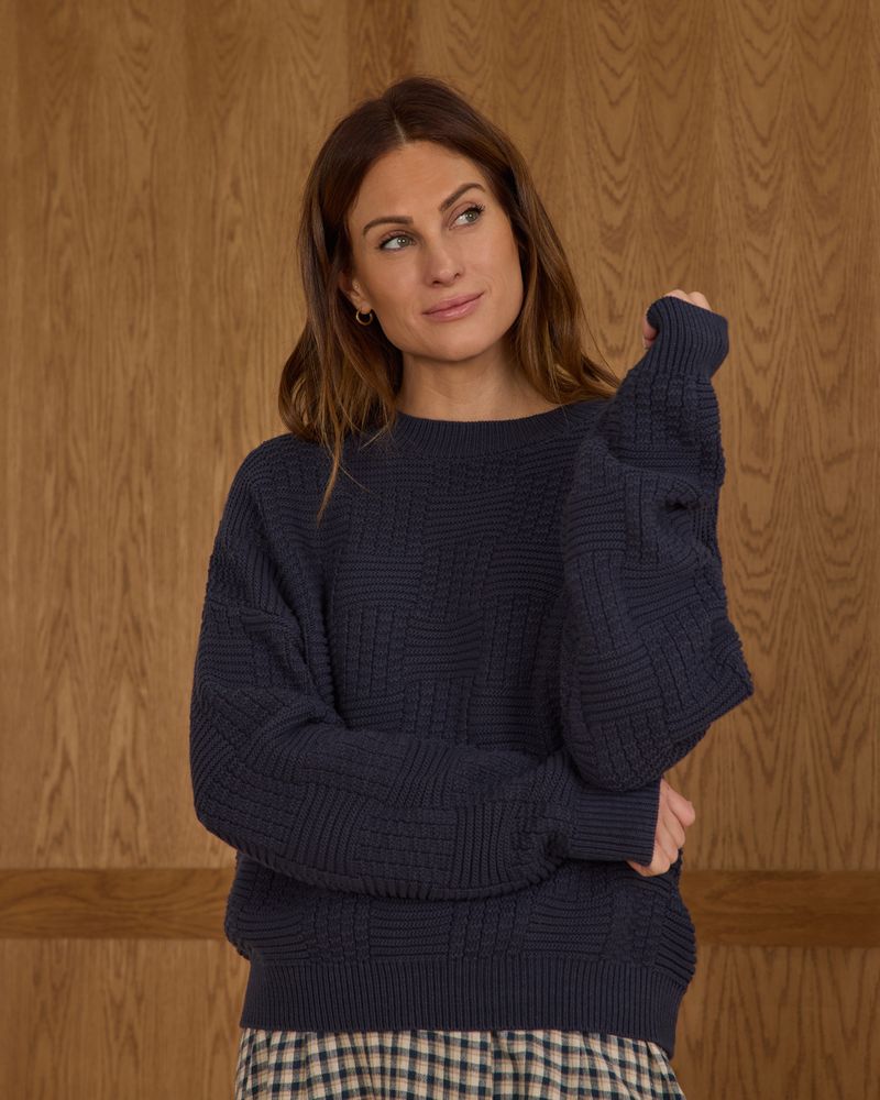 Carolina Sweater in Navy by Rylee + Cru