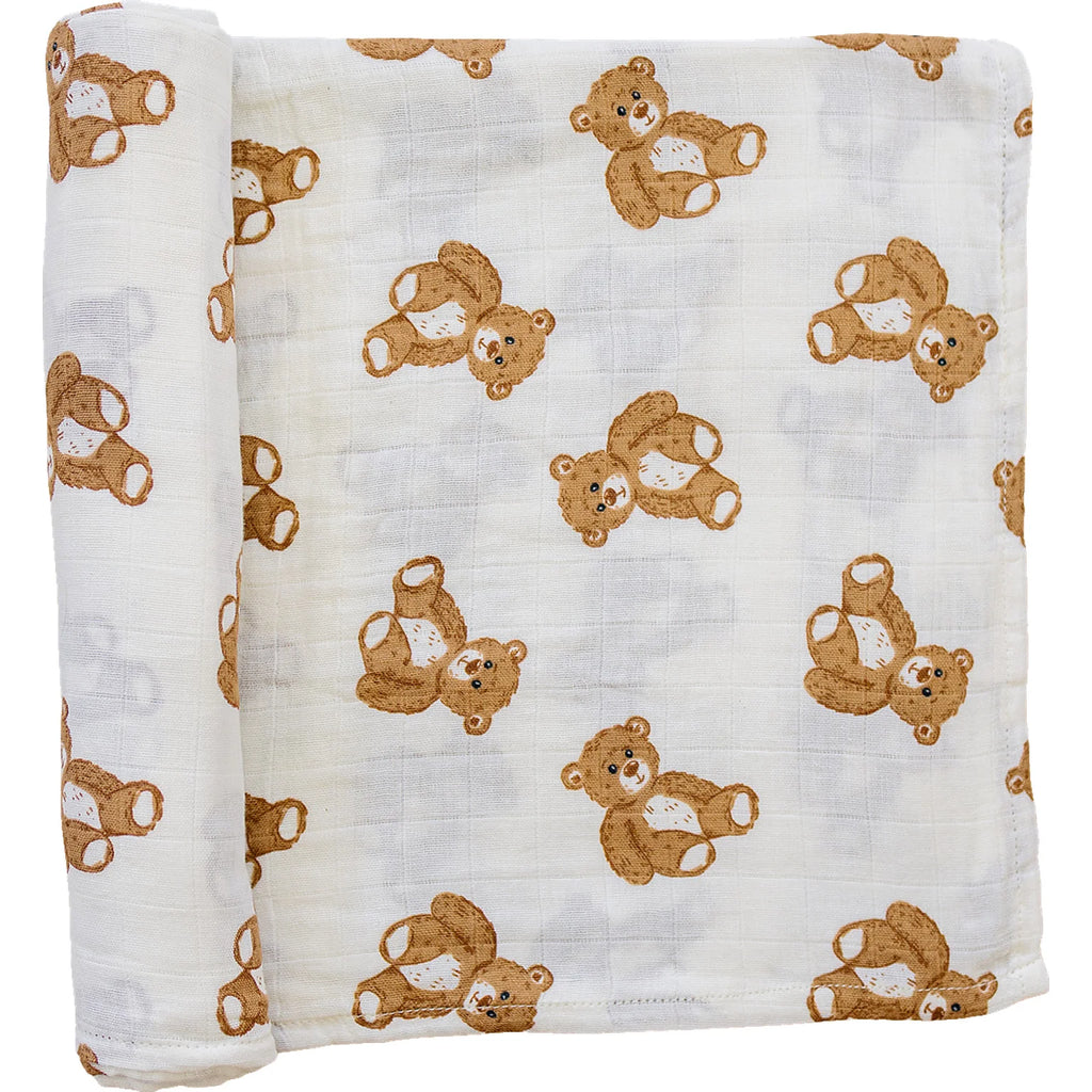 Swaddle Blanket in Teddy Bear by Mebie Baby