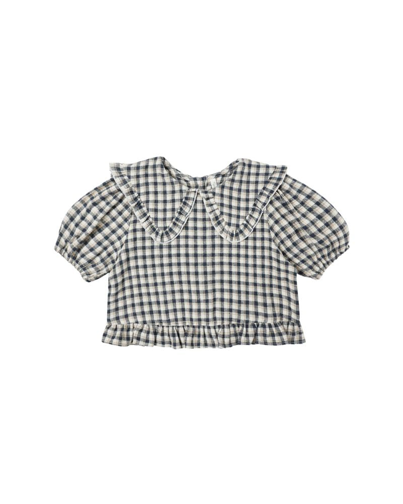 Prairie Blouse in Navy Check by Rylee + Cru