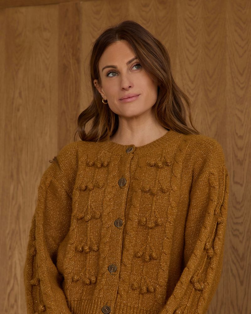 Bobble Cardigan in Golden by Rylee + Cru