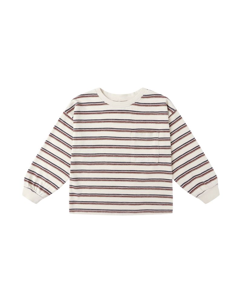 Relaxed Long Sleeve Tee in Vintage Stripe by Rylee + Cru